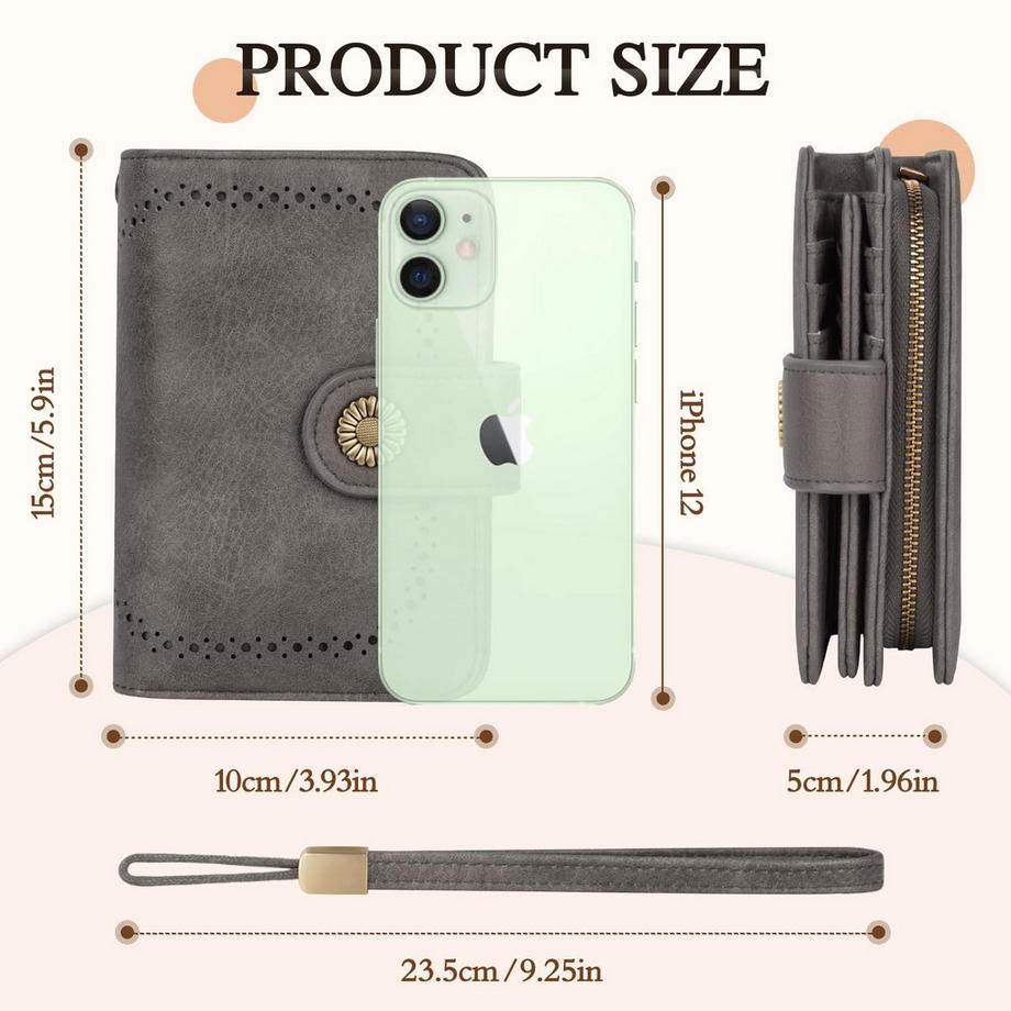 Only-bags.store Portafoglio Vintage in Pelle PU Grande Capacità  