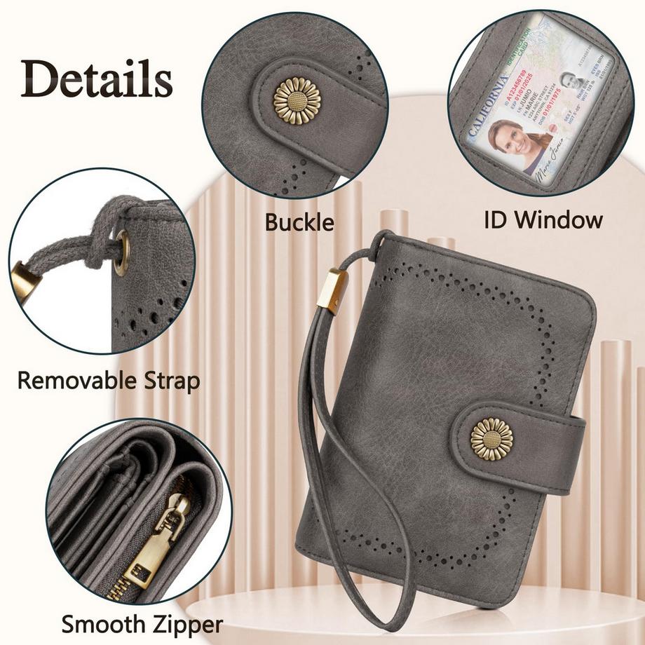 Only-bags.store Portafoglio Vintage in Pelle PU Grande Capacità  