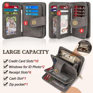 Only-bags.store Portafoglio Vintage Grande Capacità in Pelle PU  