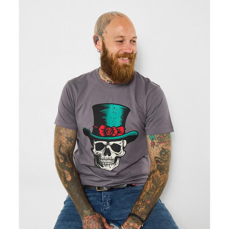 T-Shirt mit Zylinder-Print