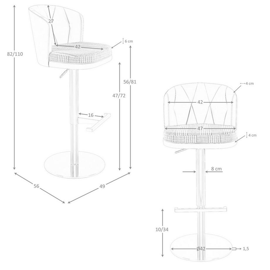 ANGEL CERDA Drehbarer Hocker aus Stoff  