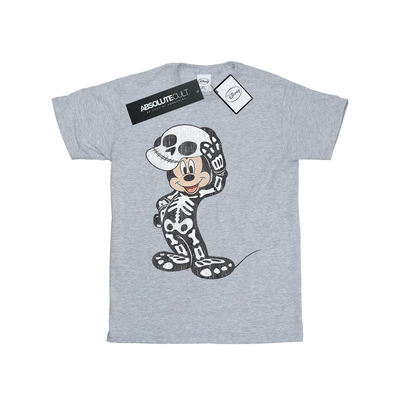 Image of Mickey Mouse Skeleton Tshirt Damen Grau XL