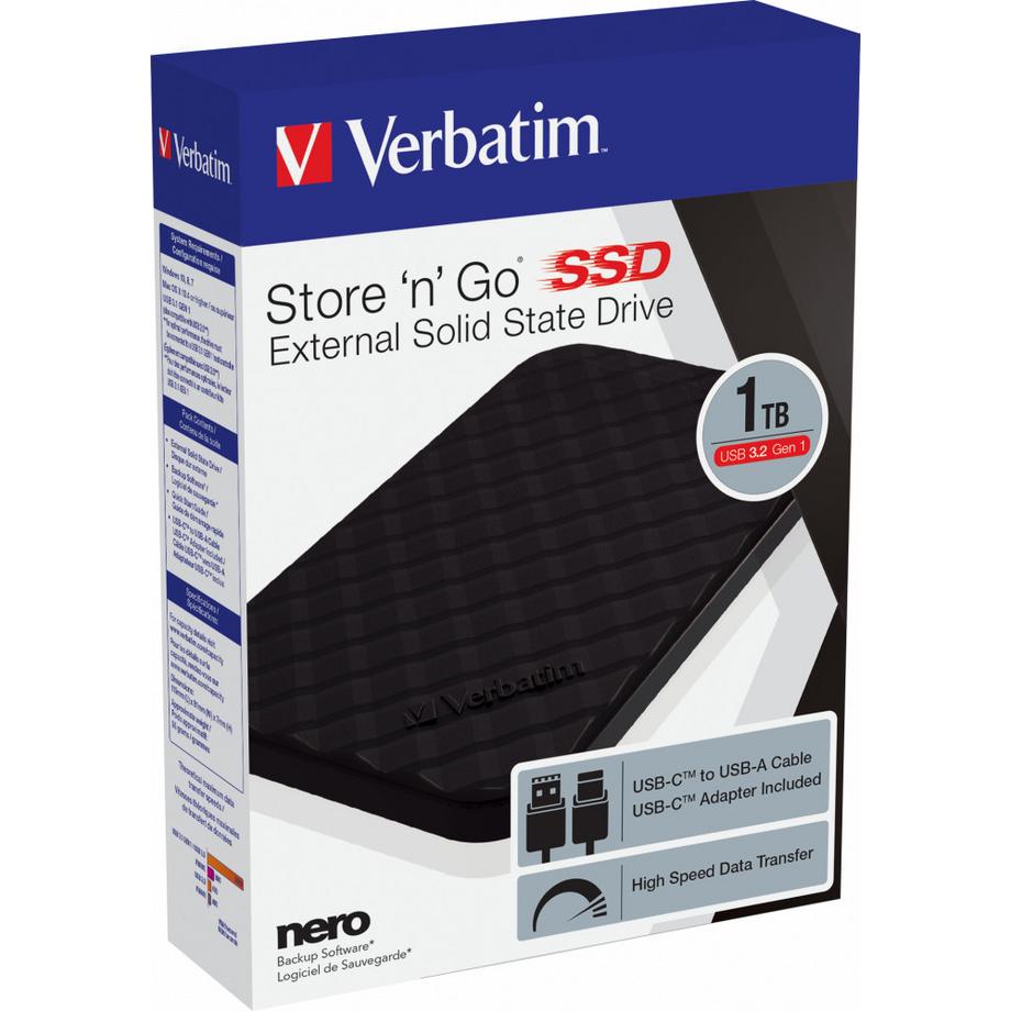 Verbatim  Disque SSD portable Store 'n' Go USB 3.2 Gén 1 1 To 