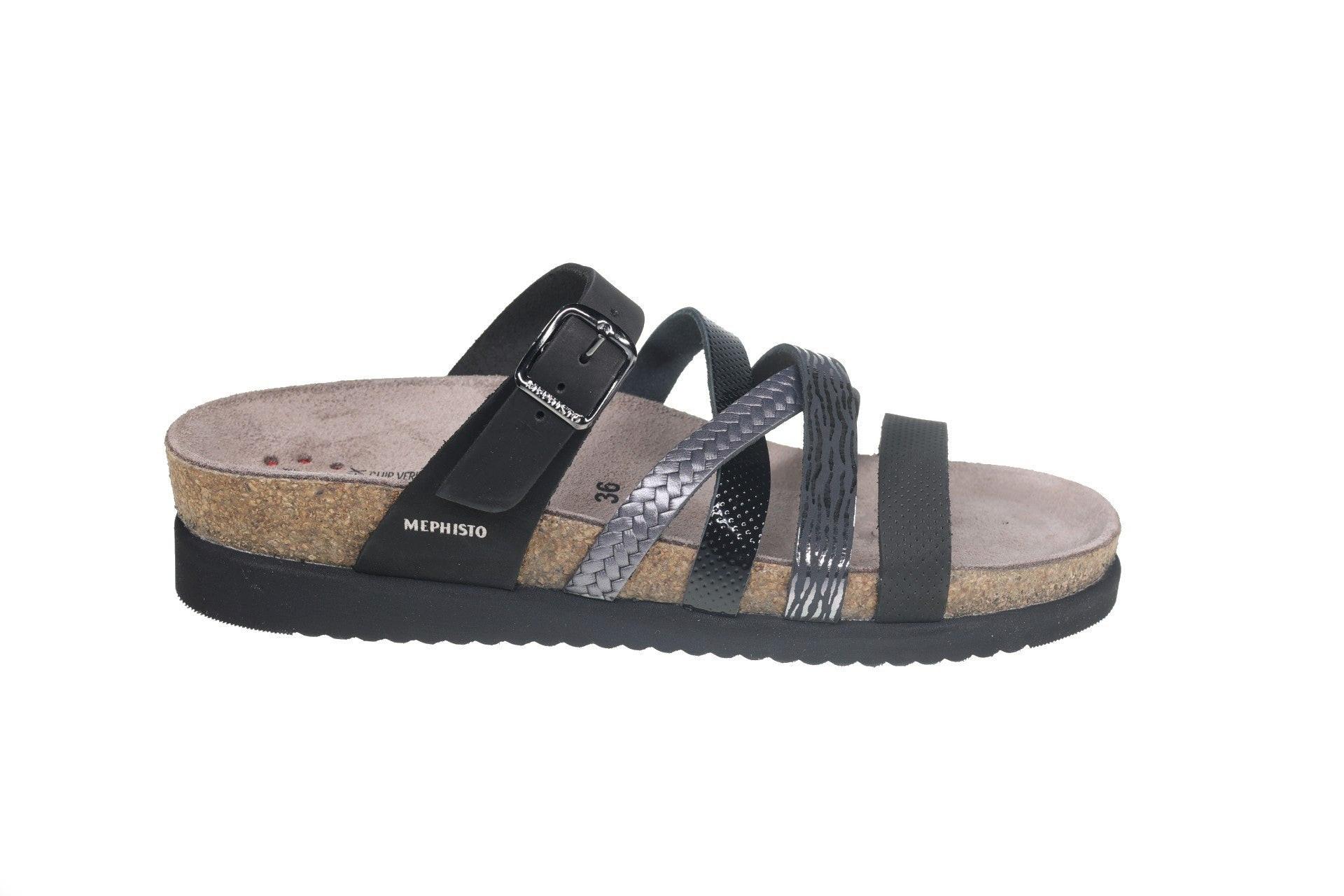 Image of Huleda - Leder Sandale Damen Schwarz 36