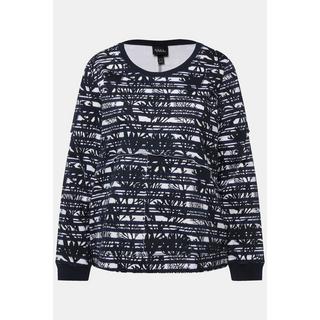 Ulla Popken  Sweatshirt, offene Kanten, Rundhals, Langarm 