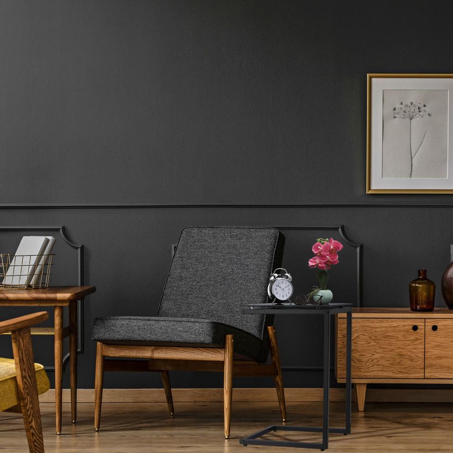 Northix Schwarzer C-förmiger Beistelltisch  