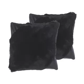 Beliani Kissen 2er Set aus Webpelz Modern EHNAR  