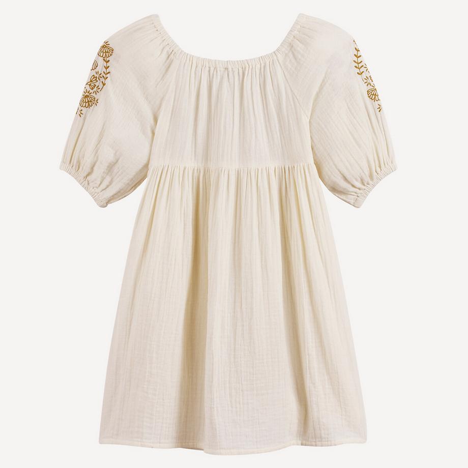 La Redoute Collections  Besticktes kurzärmeliges Kleid aus Baumwollgaze 