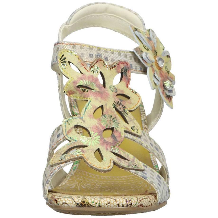 Laura Vita Riemchensandalen mit Blumen-Cut-Outs  