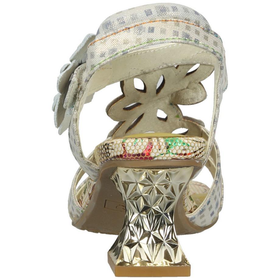 Laura Vita Riemchensandalen mit Blumen-Cut-Outs  