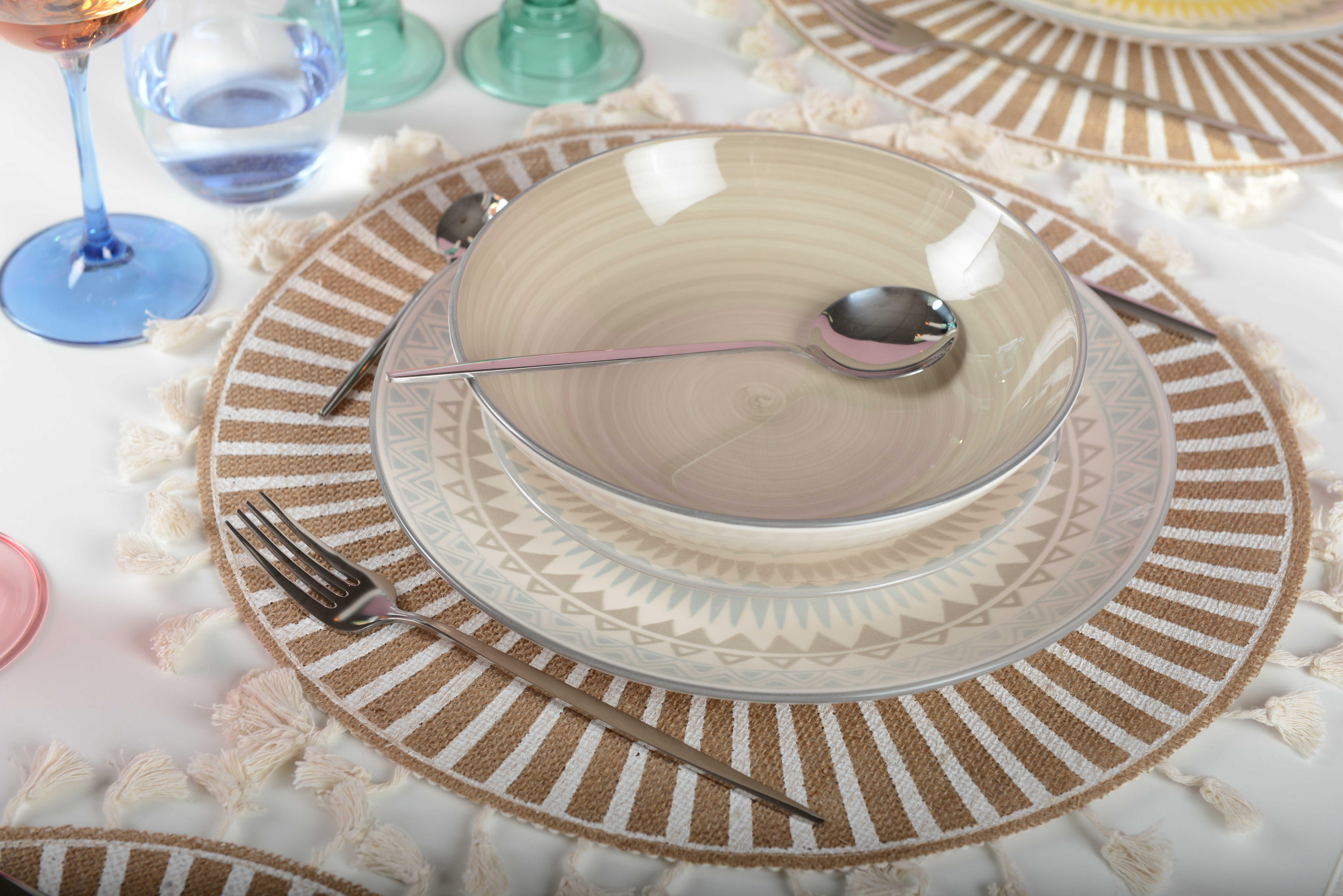 Image of Taupe Tiefer Teller einfarbig - Coachella Taupe Tiefer Teller einfarbig - Coachella