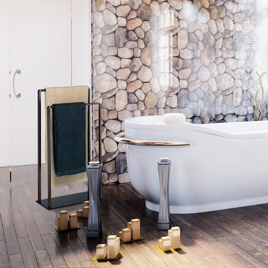 B2X Freistehender Handtuchhalter mit 2 Stangen  