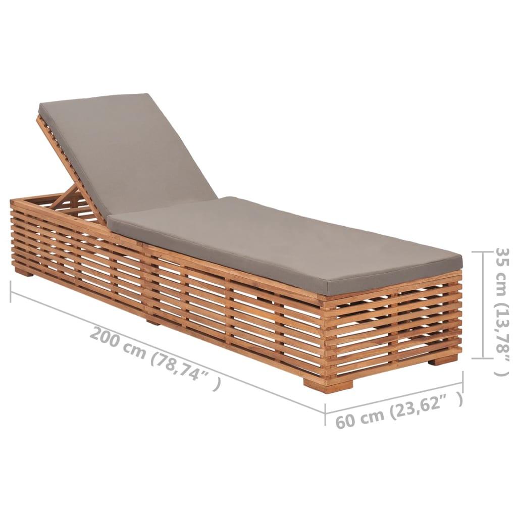 VidaXL Chaise longue teck  