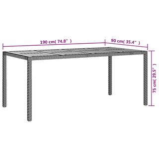 VidaXL Gartentisch poly-rattan  