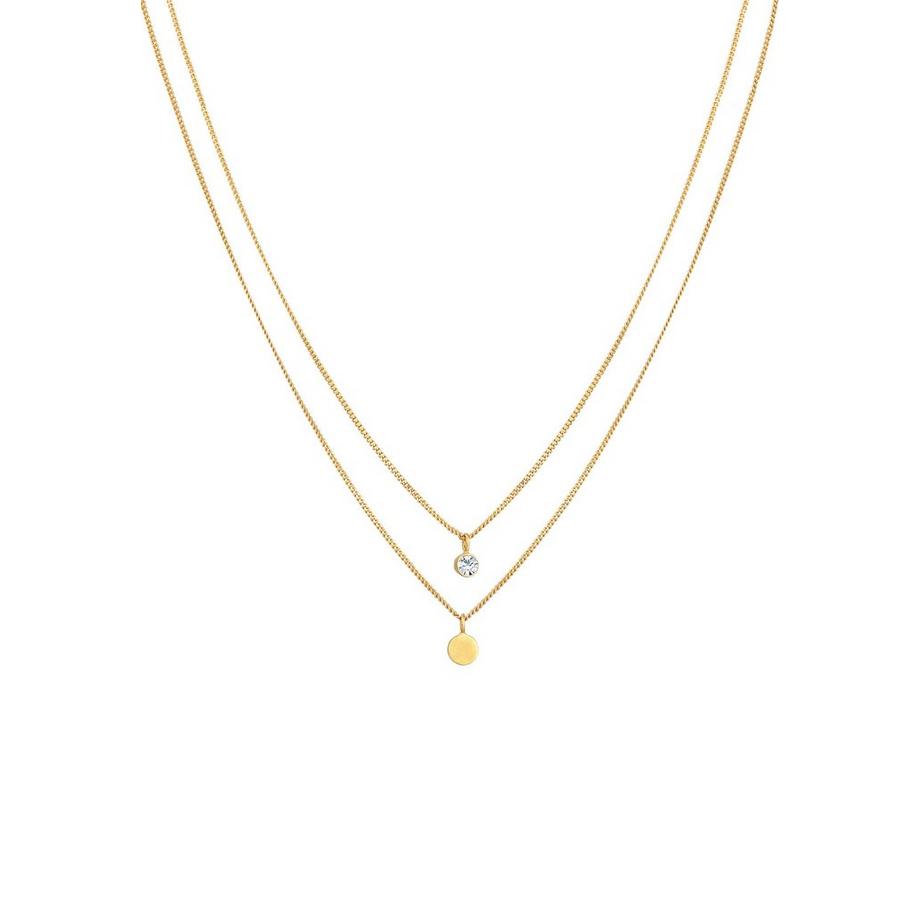 Elli  Halskette Layer Plättchen Kristall 