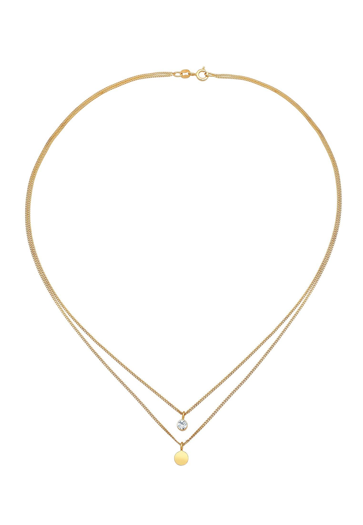 Elli  Halskette Layer Plättchen Kristall 