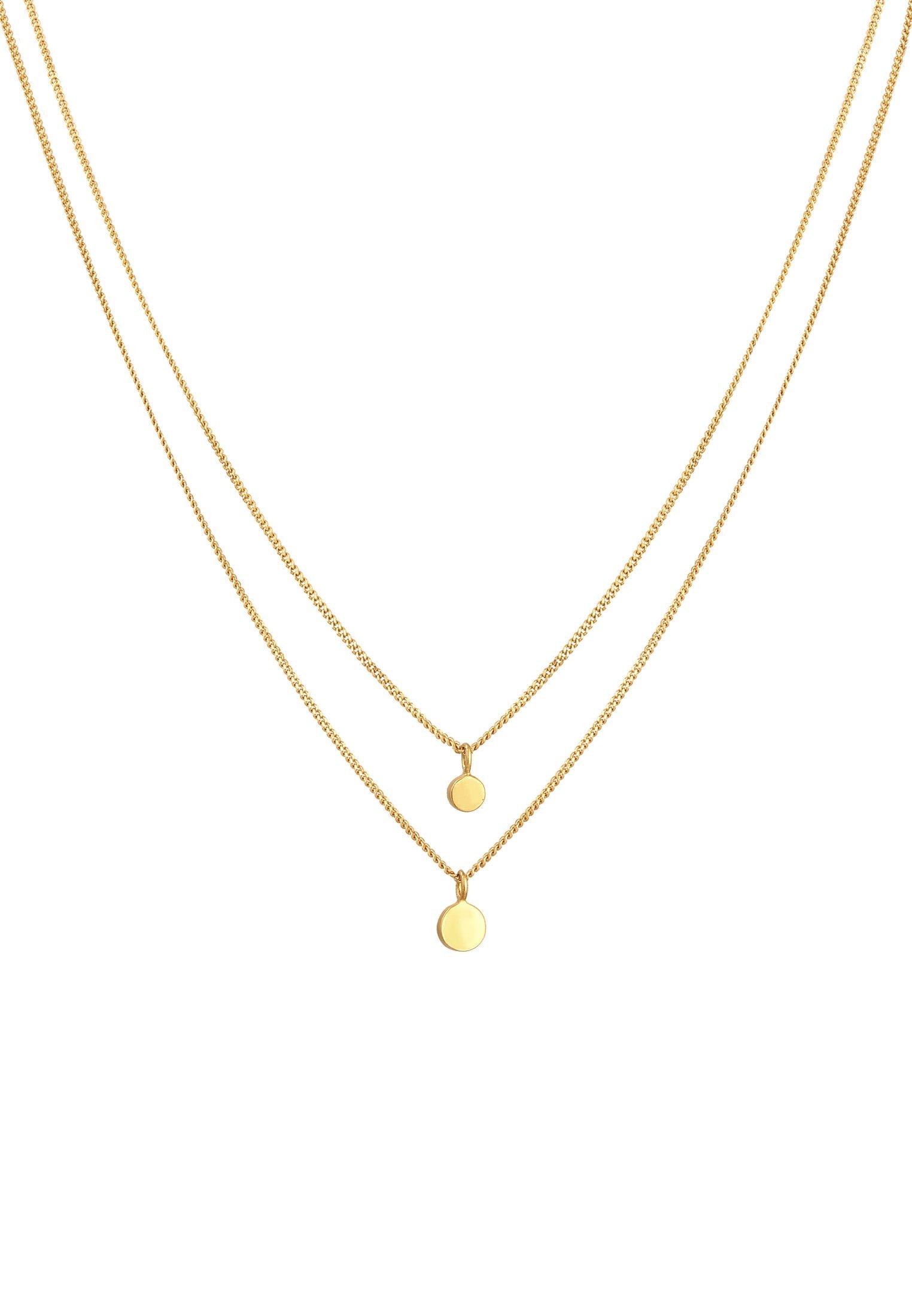 Elli  Halskette Layer Plättchen Kristall 