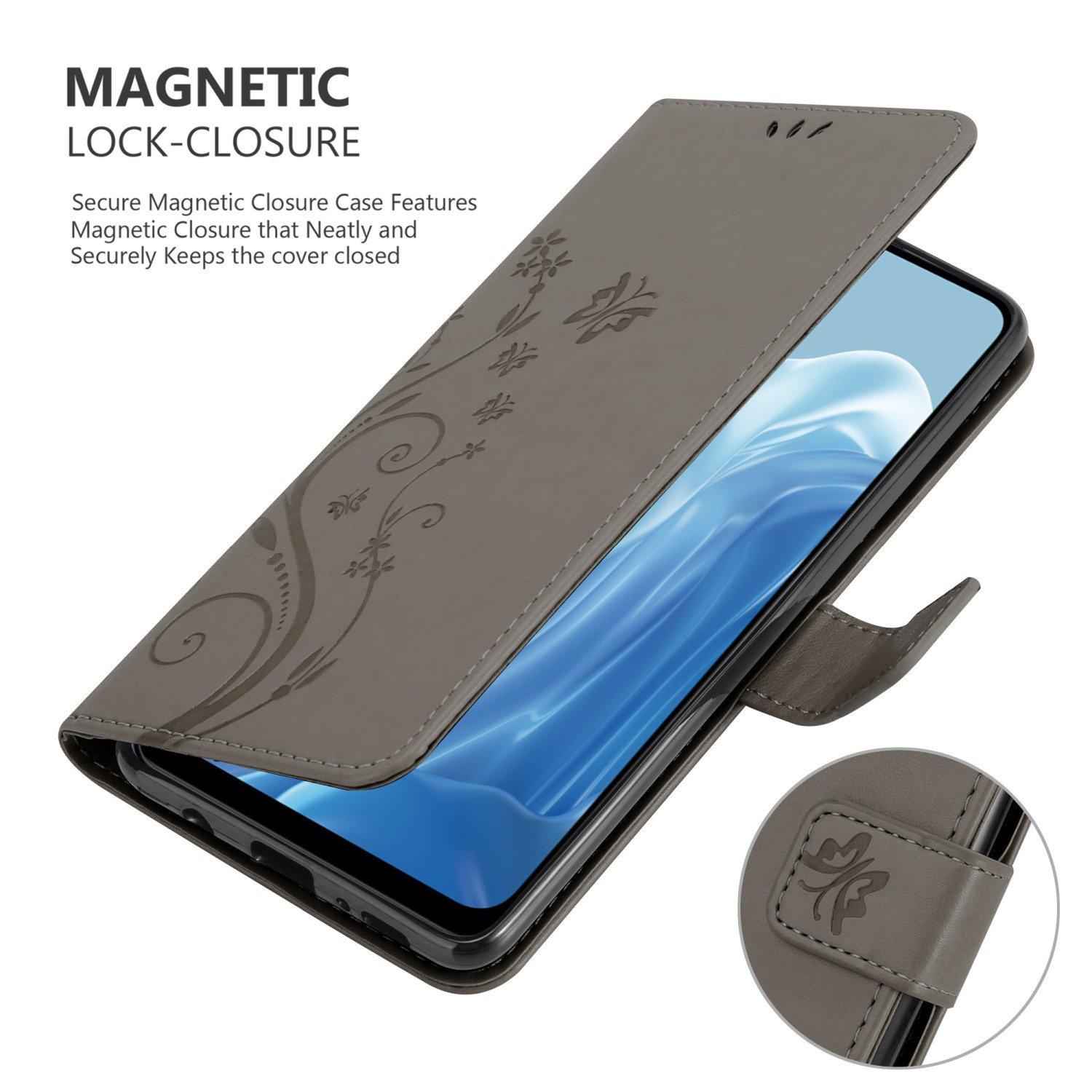 Cadorabo  Housse compatible avec Realme 7 5G - Coque de protection au design floral avec fermeture magnétique, fonction de support et emplacements pour cartes 