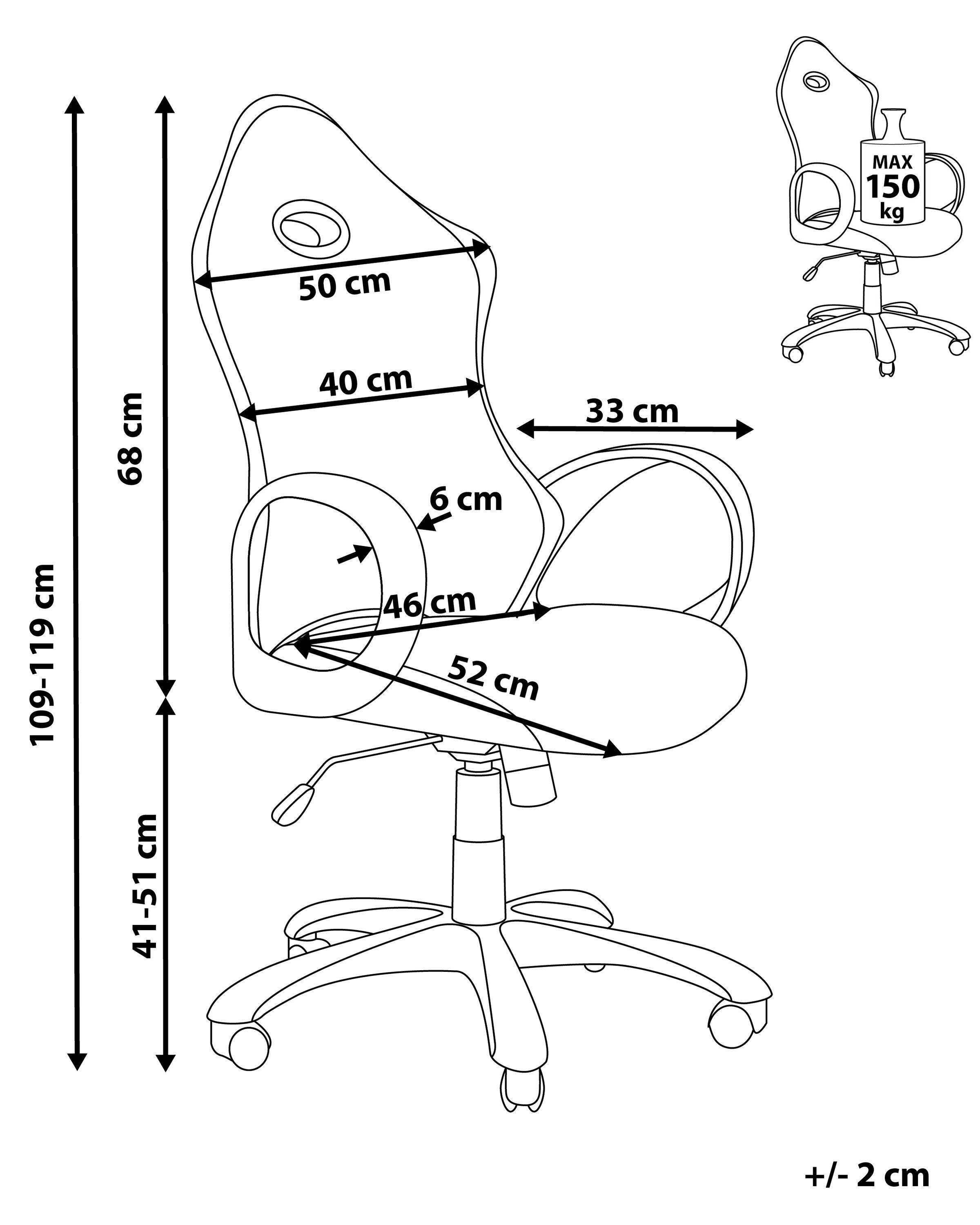 Beliani Chaise de bureau en Tissu maillé Traditionnel iCHAIR  