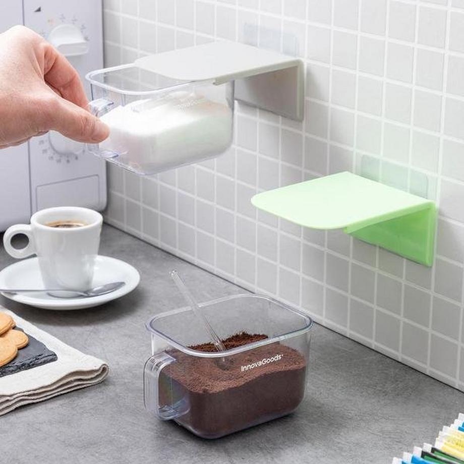 InnovaGoods 2x Selbstklebender Küchenbehälter  