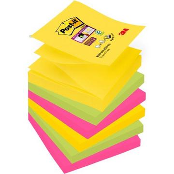 POST-IT Block Super Sticky Z-Notes R3306SSR 5-farbig, 6x90 Blatt 76x76mm