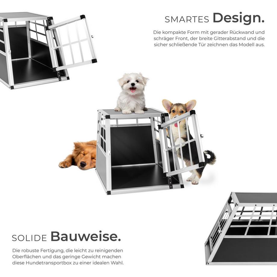 Tectake  Cage de transport pour chiens sécurisée  avec dos droit 