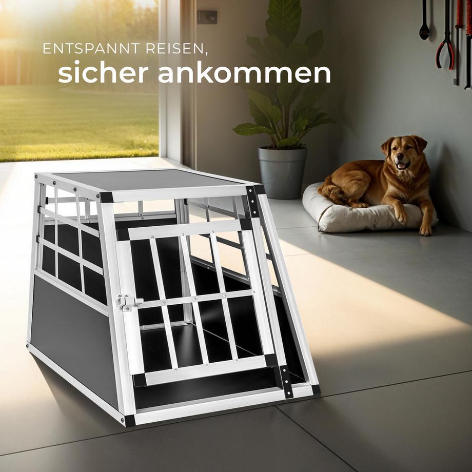 Tectake  Cage de transport pour chiens sécurisée  avec dos droit 