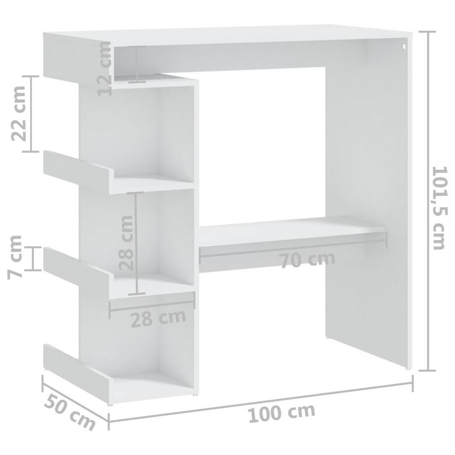 VidaXL Table de bar bois d'ingénierie  