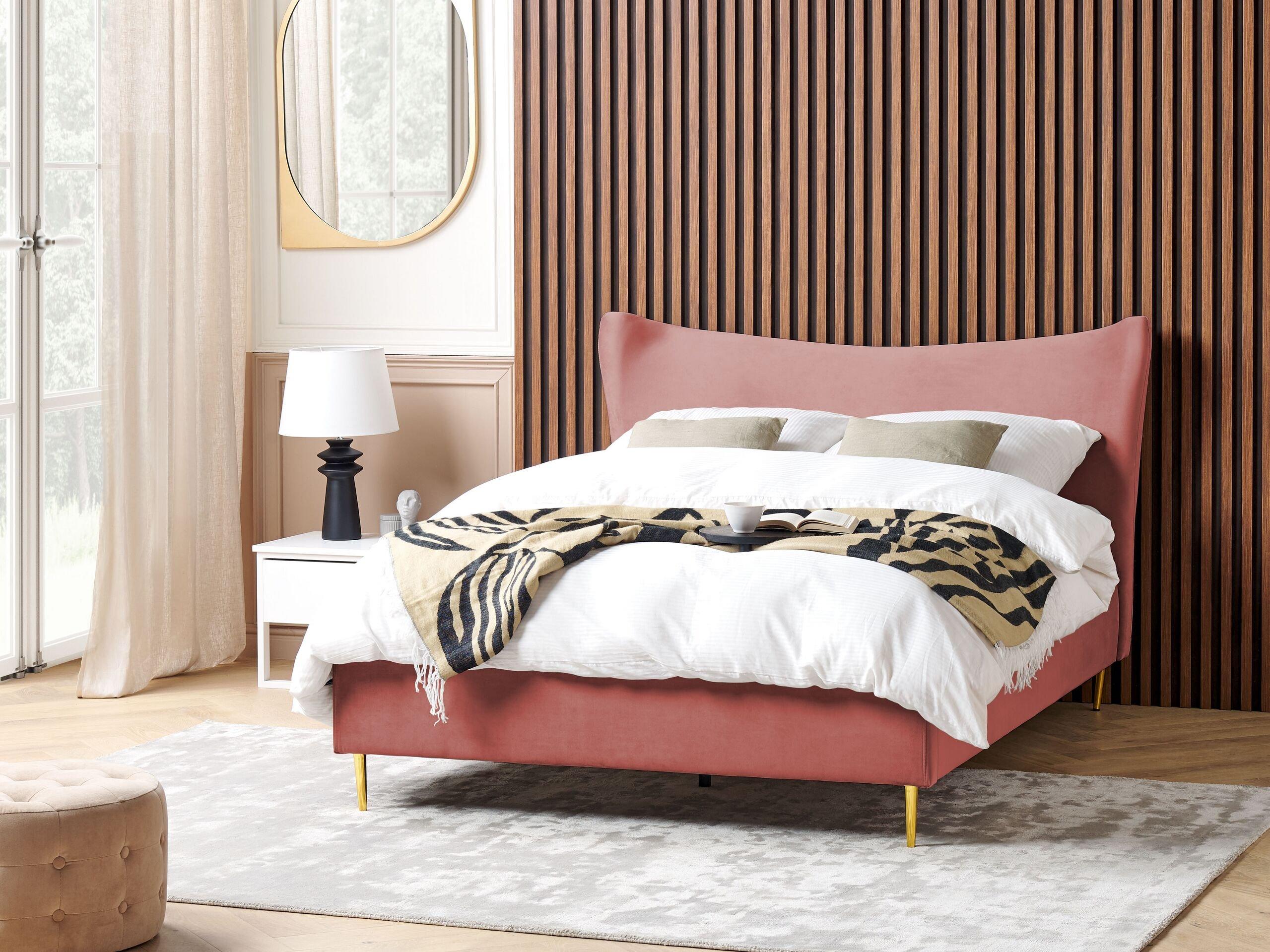 Beliani Bett mit Lattenrost aus Samtstoff Modern CHALEIX  