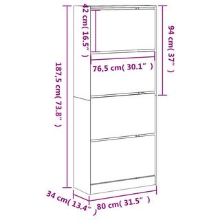 VidaXL Armoire à chaussures bois d'ingénierie  