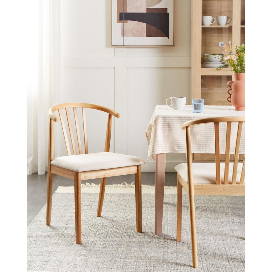 Beliani Lot de 2 chaises de salle à manger en Bois d'hévéa  CRAIG  