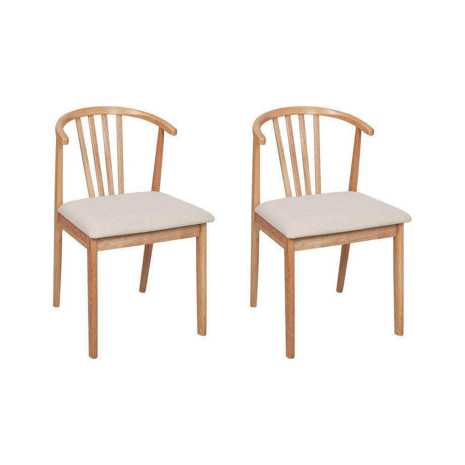 Lot de 2 chaises de salle à manger en Bois d'hévéa  CRAIG