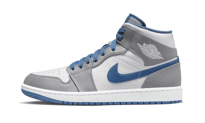 Image of Air Jordan 1 Mid True Blue Damen Spacegrau 37.5