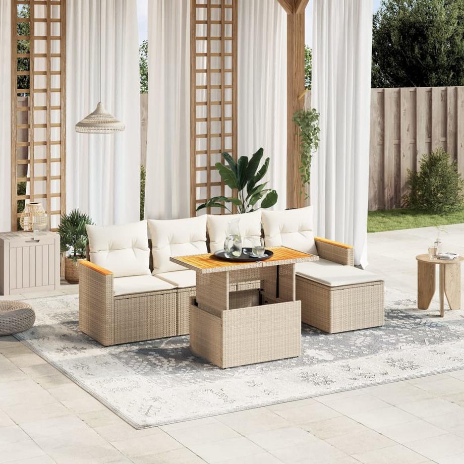 VidaXL set divano da giardino Polirattan  