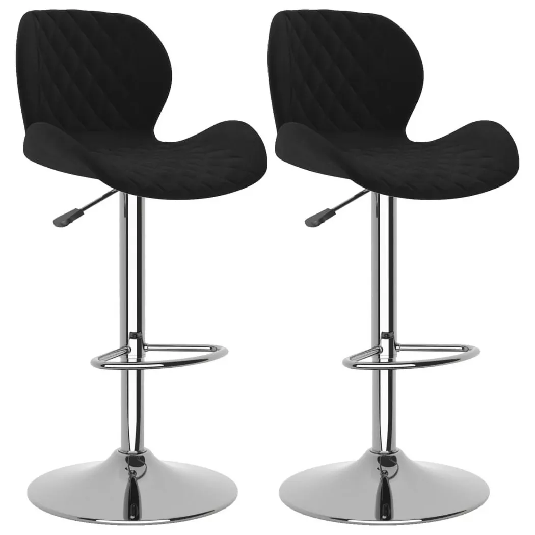 VidaXL - Tabouret de bar velours, One Size, Noir