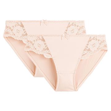 Lot de 2 slips en dentelle et microfibre Anthea