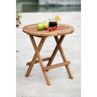 mutoni Garten Beistelltisch Mitan Teak natur rund 50x50  