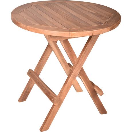 mutoni Table d'appoint de jardin Mitan teck naturel ronde 50x50  