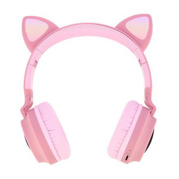 Casque Audio Design Chat Rose