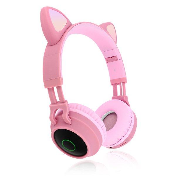 Avizar  Casque Audio Design Chat Rose 