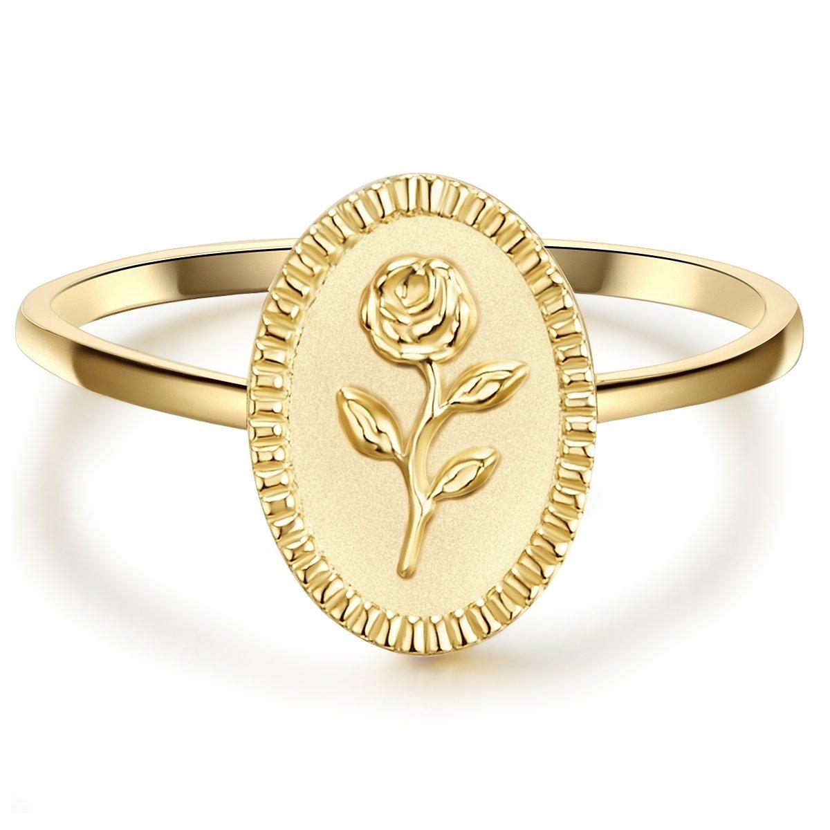 Image of Ring Blume Damen Gold 56