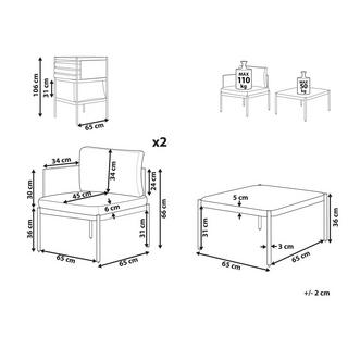 Beliani Set lounge pour jardin en Aluminium TERRACINA  