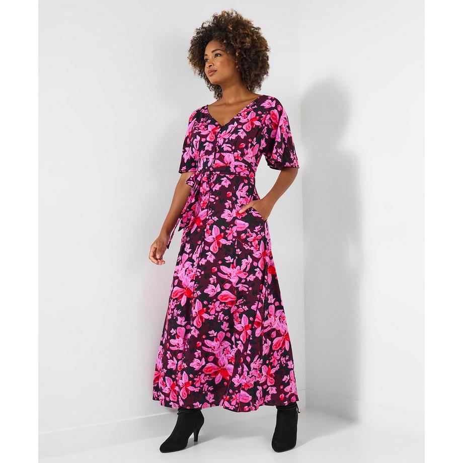 Joe Browns Robe longue fleurie manches larges boutonnée  