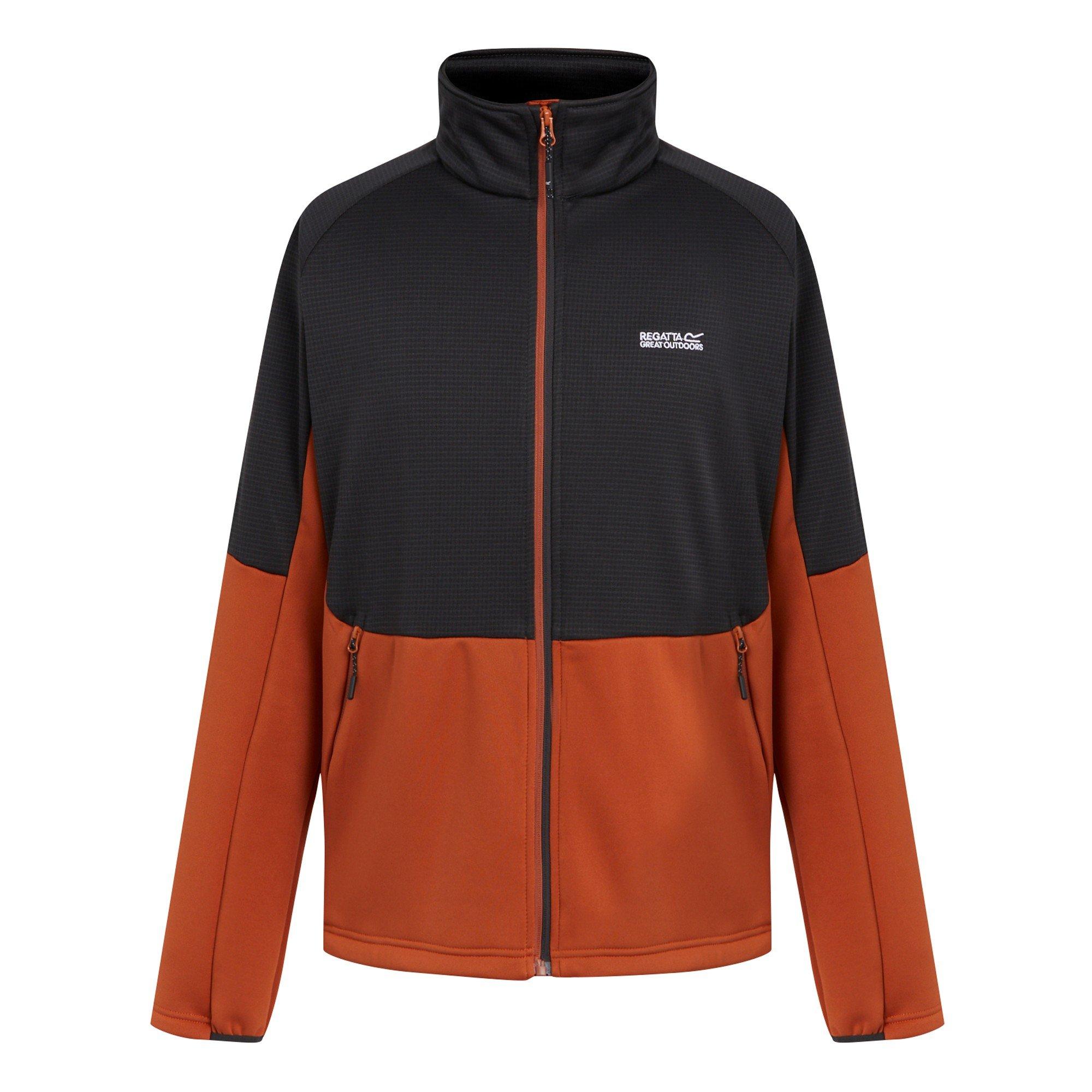 Image of Highton Iv Fleecejacke Durchgehender Reißverschluss Herren Braun Leder M