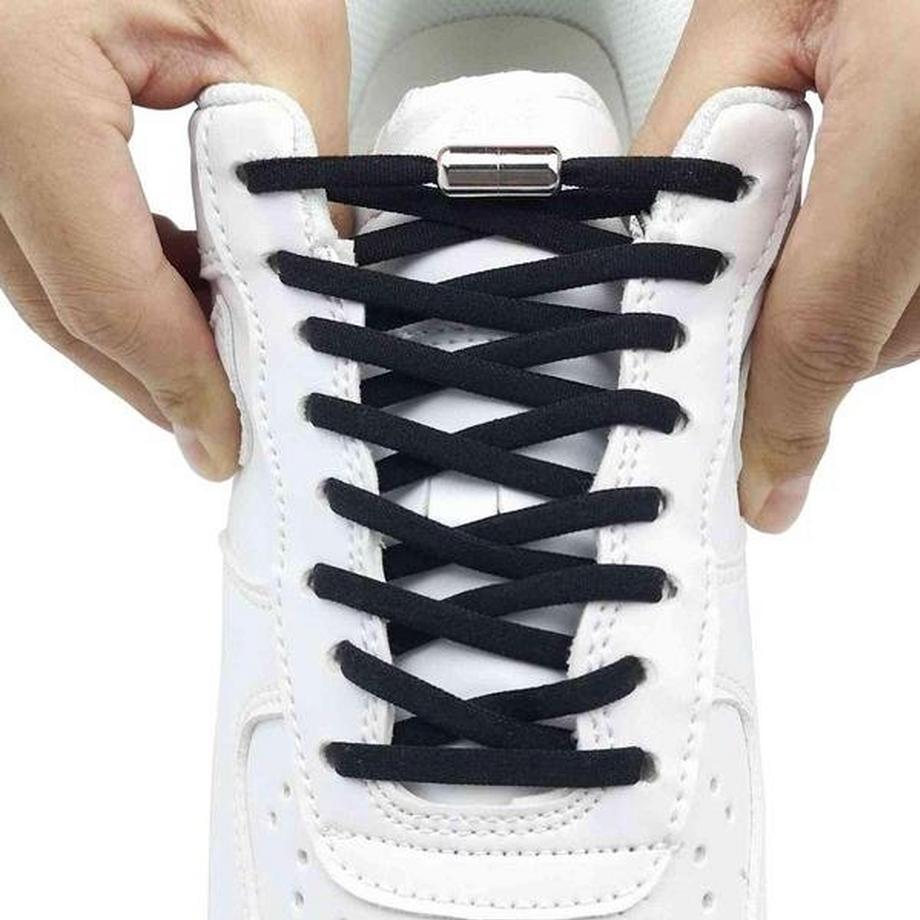 eStore  Ungebundene, elastische Schnürsenkel – Schwarz 