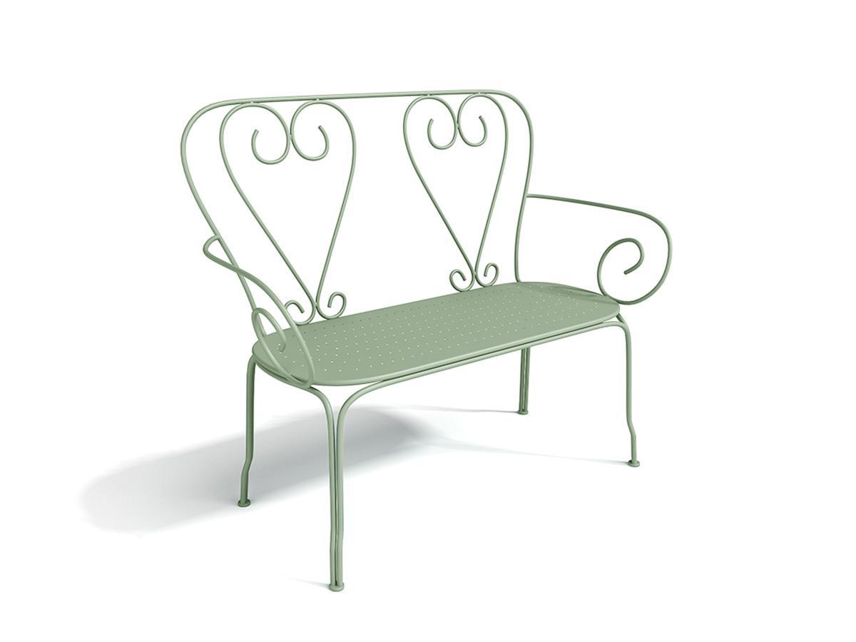Image of Gartenbank Herzkönigin - Metall in Eisenoptik - Grün - GUERMANTES von MYLIA Gartenbank Herzkönigin - Metall in Eisenoptik - Grün - GUERMANTES von MYLIA