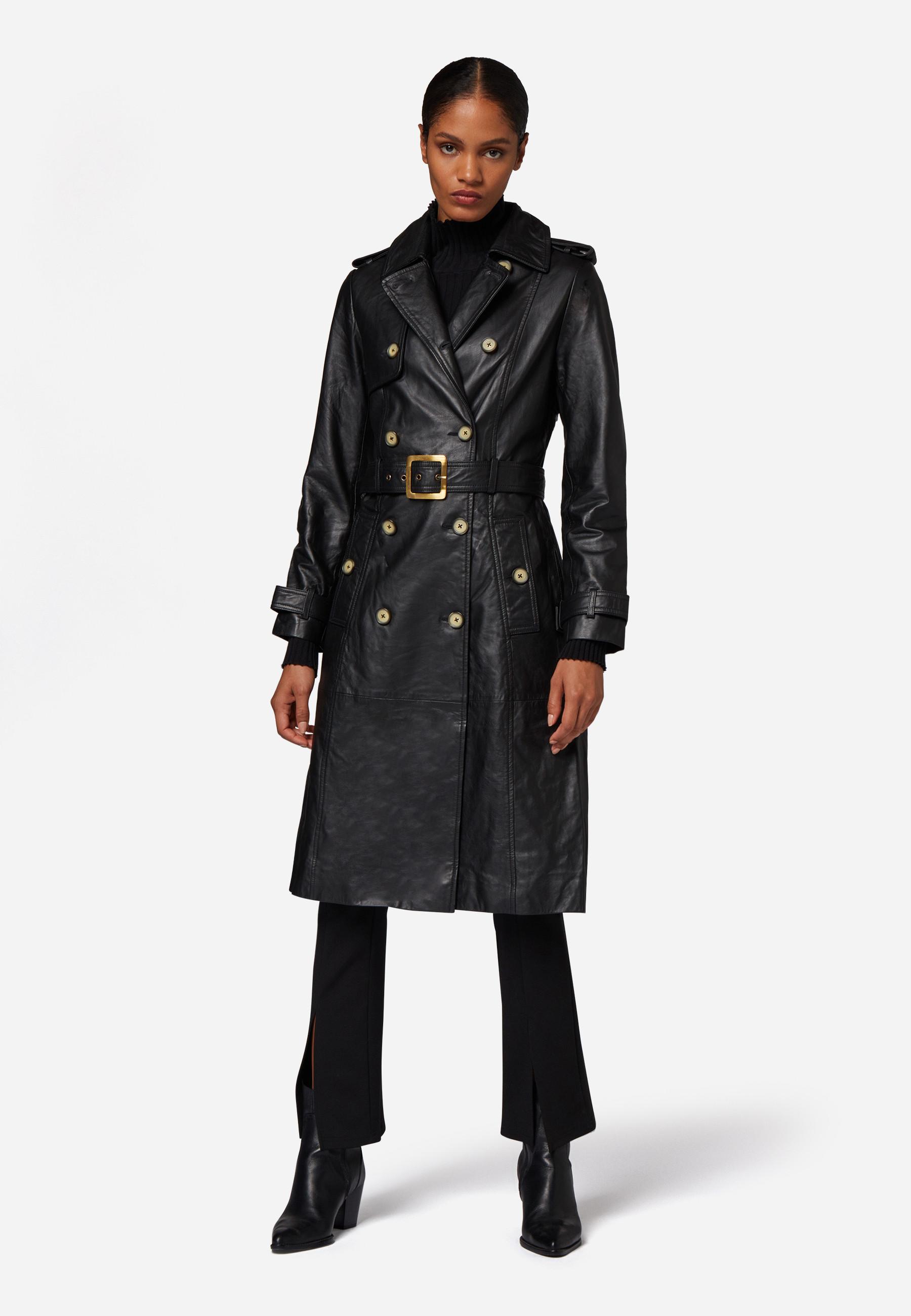 RICANO  Manteau en cuir  Gloria, trench avec col à revers 