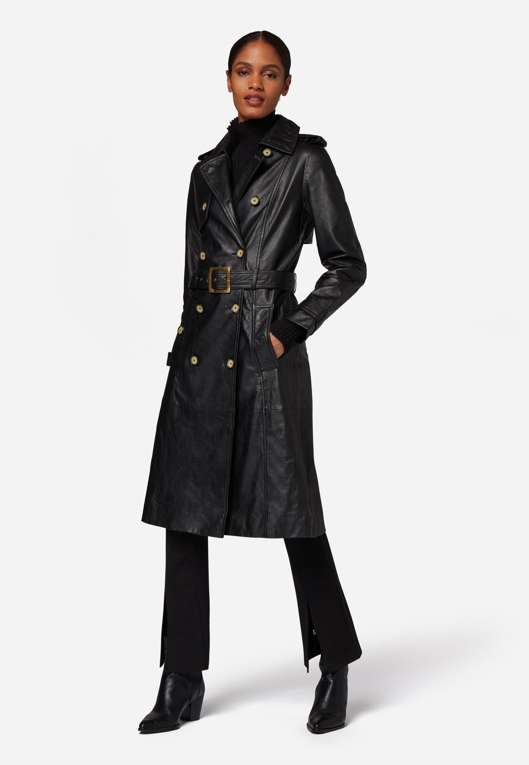 RICANO  Manteau en cuir  Gloria, trench avec col à revers 