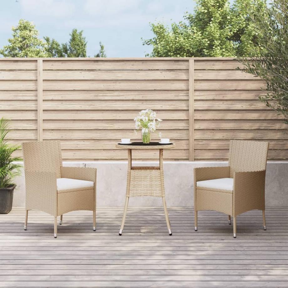 VidaXL set bistrò da giardino Polirattan  