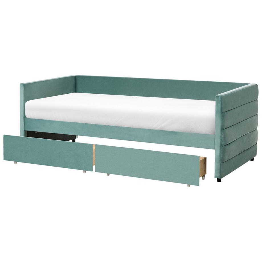 Beliani Letto da giorno con contenitore en Velluto  MARRAY  